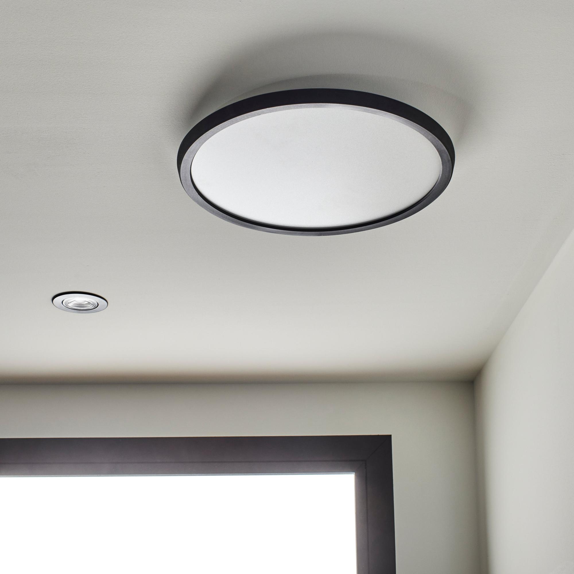 Candeeiro de teto INSPIRE LANO WC 1600LM LUZ NEUTRA MATE PRETO Leroy