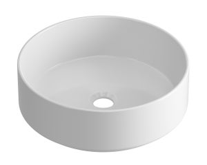 Lavatório de casa de banho oval em solid surface - Branco - 58 cm - SENGLI