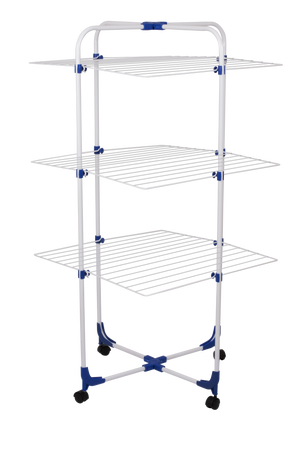 HomCom Estendal de Roupa 4 níveis com Rodinhas tipo Pendurador Móvel Branco  e Aço Inoxidável (80-142)x55x172 cm