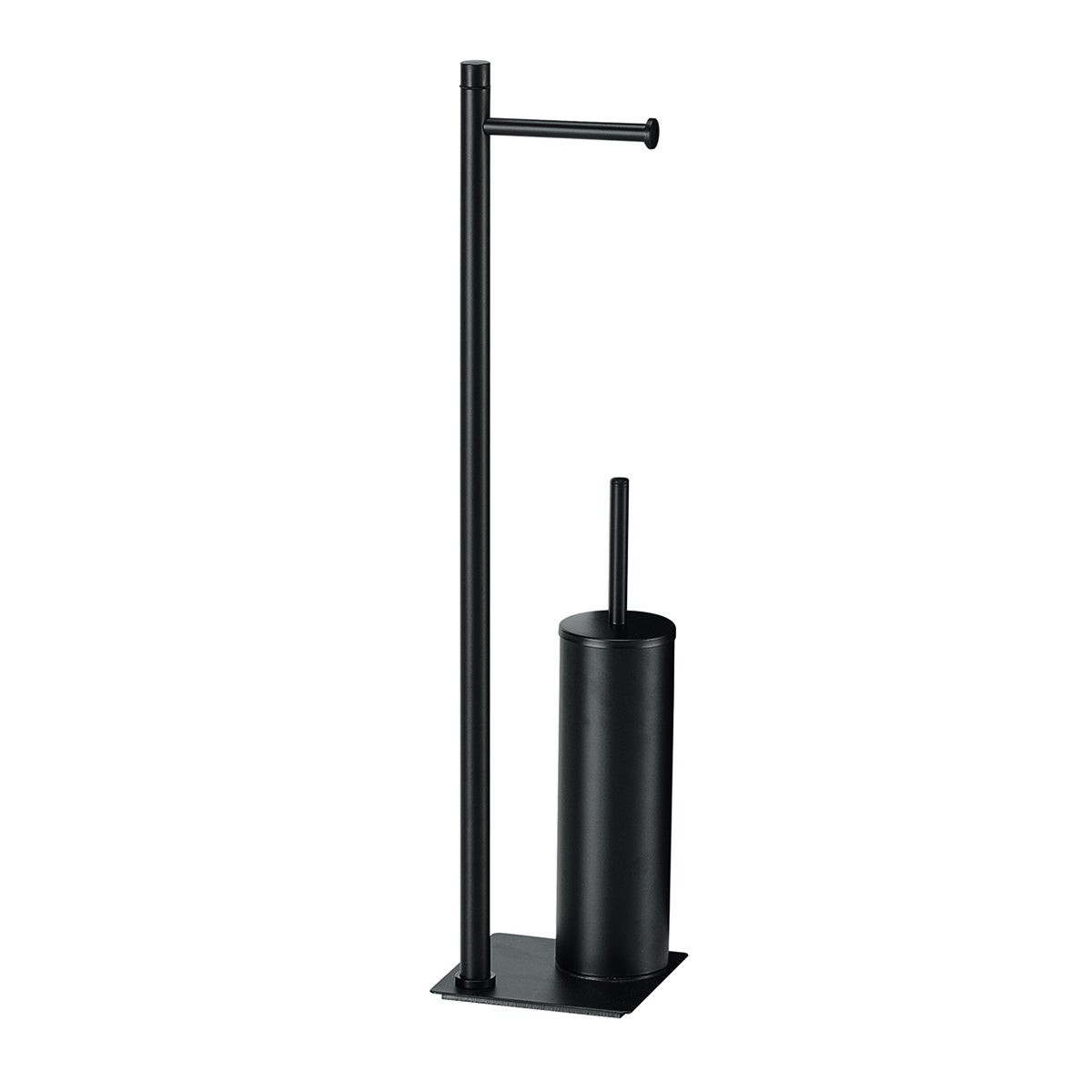 Porta escova piaçaba Freestanding preto com porta rolo duplo – Sanitop  Moçambique