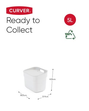 Caixote de Lixo para Reciclagem Tontarelli Moda Preto Branco 28 L  Empilhável - Tontarelli