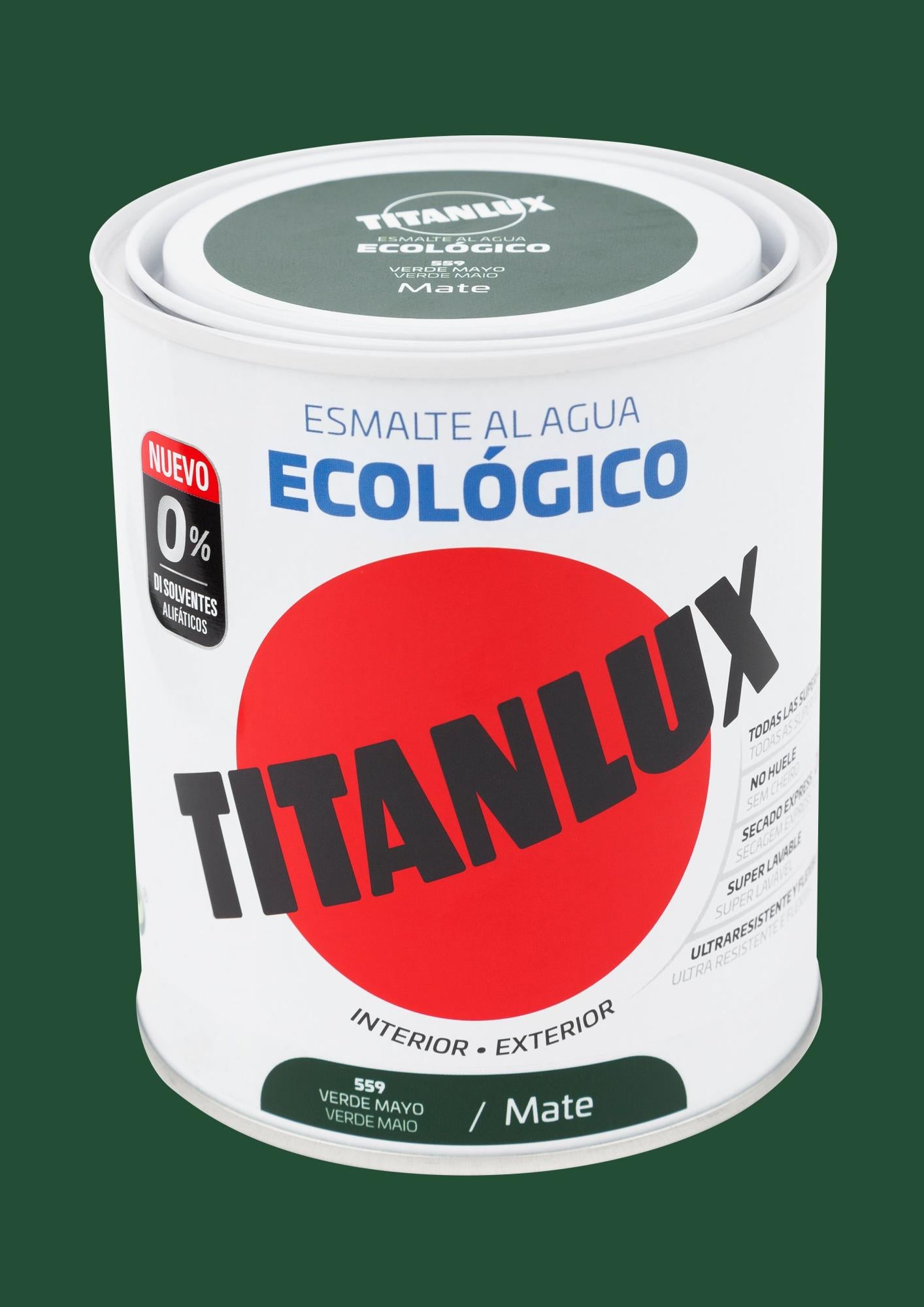 Esmalte TITANLUX ECO VERDE MAIO MATE 0.25L | Leroy Merlin