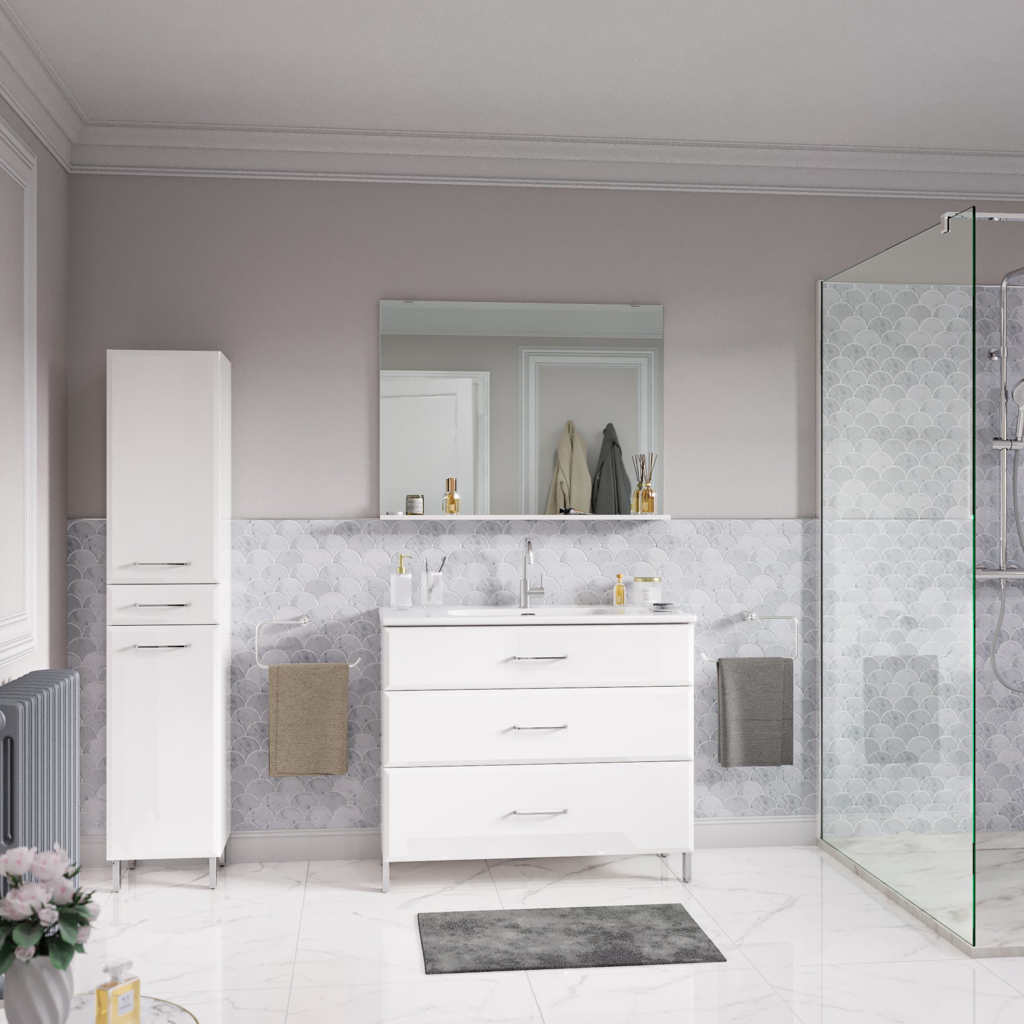 Espelho de Casa de Banho com Prateleira 46 x 12 x 55 cm - Art Planet -  Portes Gratis.