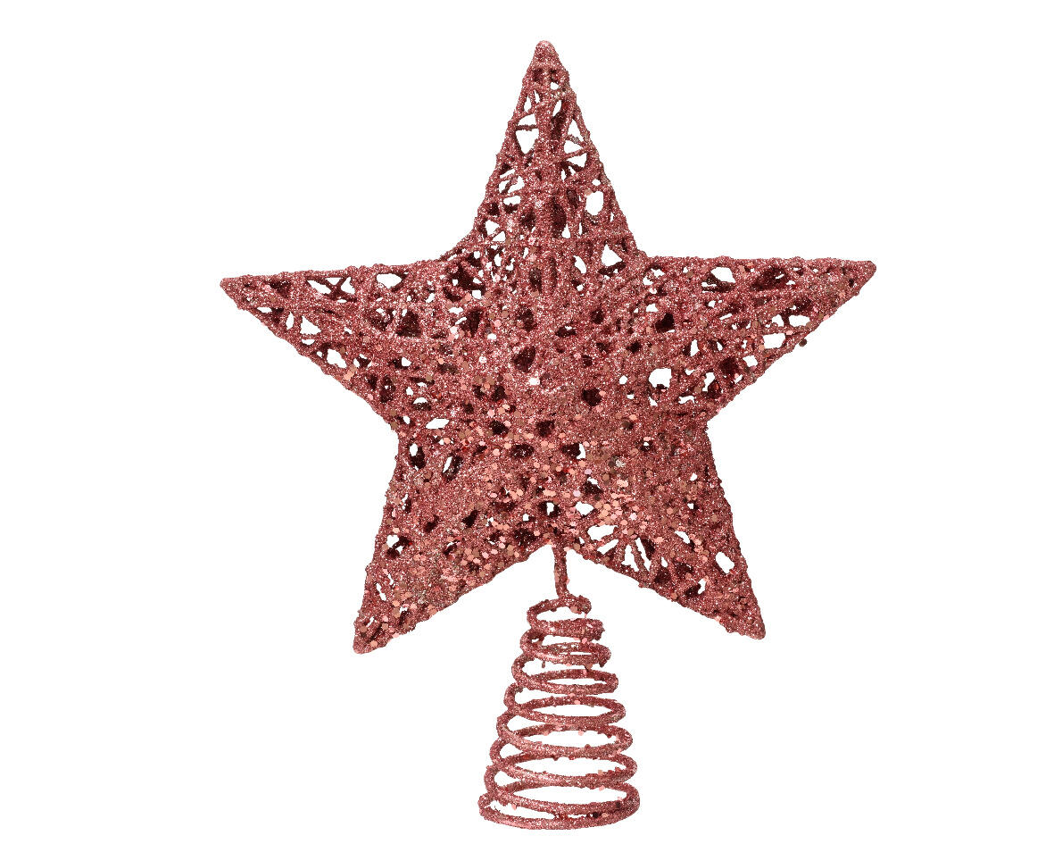 Decoração De Árvore De Natal Rosa De 1 Unidade Topper De Ornamento  Brilhante Em Forma De Estrela De 7,5 Polegadas, Chapéu Superior De Árvore  De Natal Em Forma De Estrela De 19