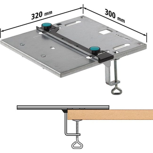 Table de Sciage pour Scie Sauteuse, Dimensions 320 x 300 mm