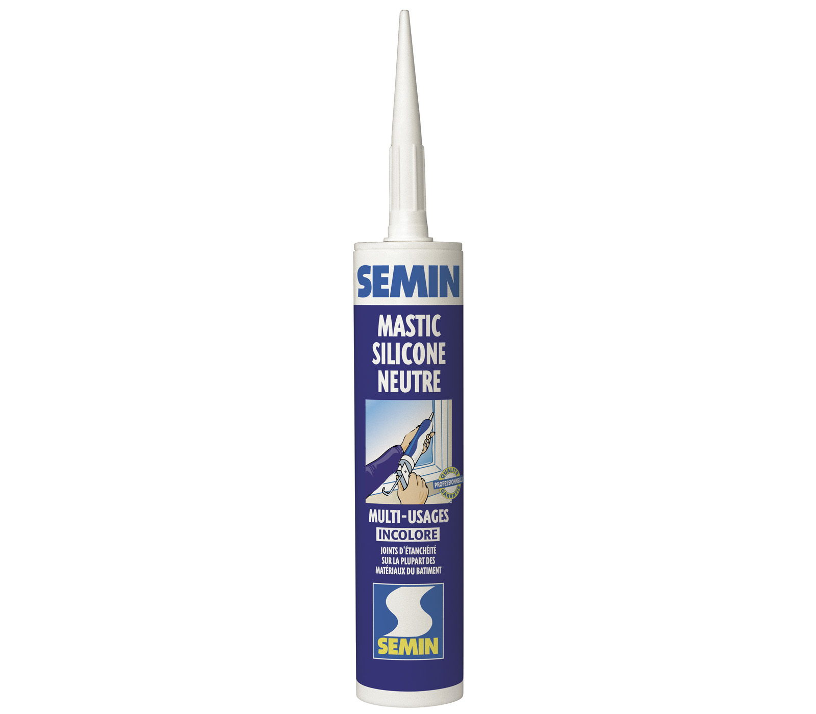 Silicone neutre PVC incolore pour combler des fissures Semin intérieur/extérieur cartouche