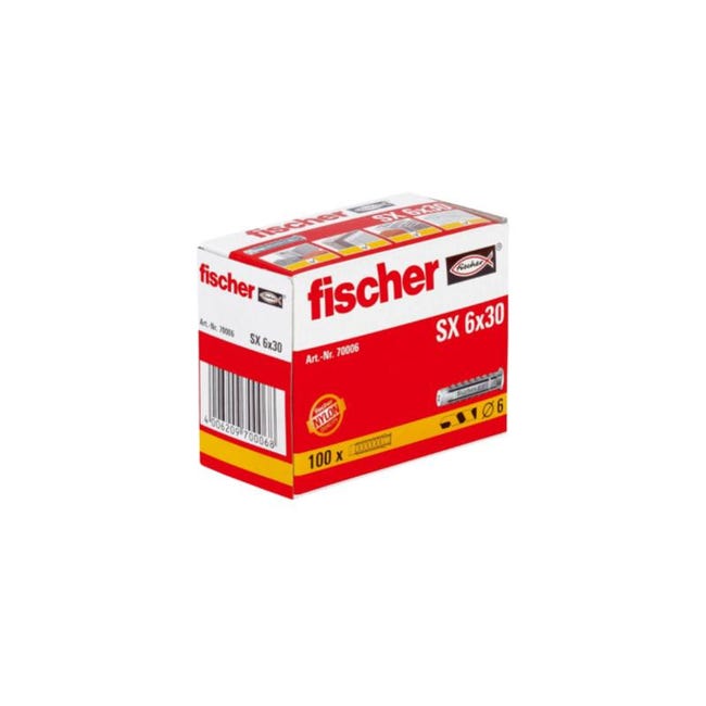 Fischer 070006 Taco de expansión nylon SX 6x30 (Envase 100 uds)