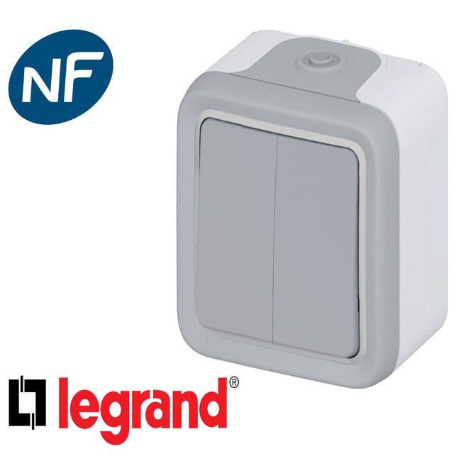 LEGRAND - Interrupteur sans fil complet saillie étanche Plexo With Netatmo  Gris
