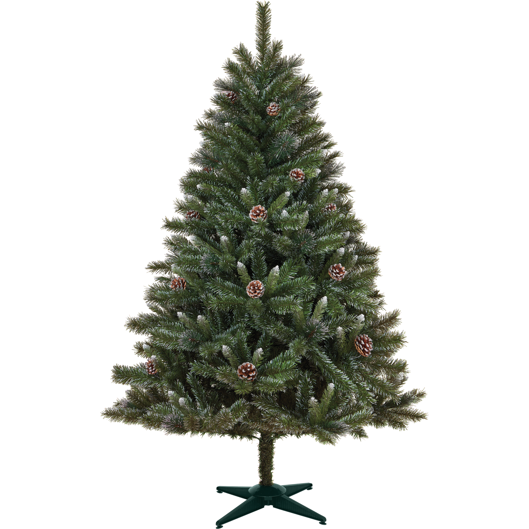 Sapin de Noël artificiel pliable - BANACO - Avec Pommes de pin - 120 cm - 294 pointes - Arbre de 