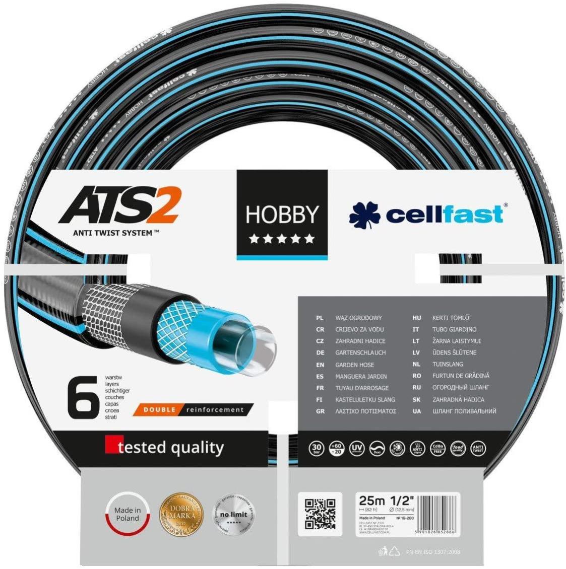Cellfast QUATTRO Tubo da giardino per uso intensivo, multicolore, 3/4