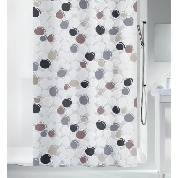 Spirella PEVA Rideau de douche PEVA DIDO 180x200cm Gris & Marron | Leroy Merlin rideau spirella