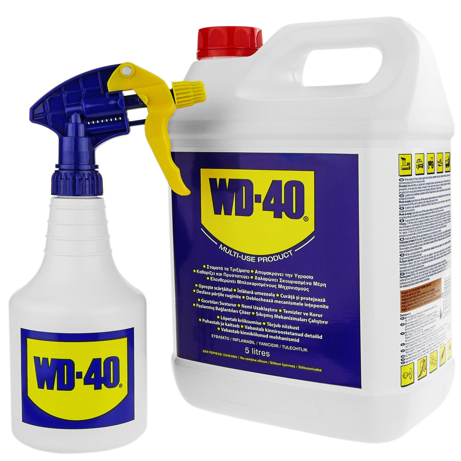 Multiusos WD-40 garrafa 5L + pulverizador (gratis)
