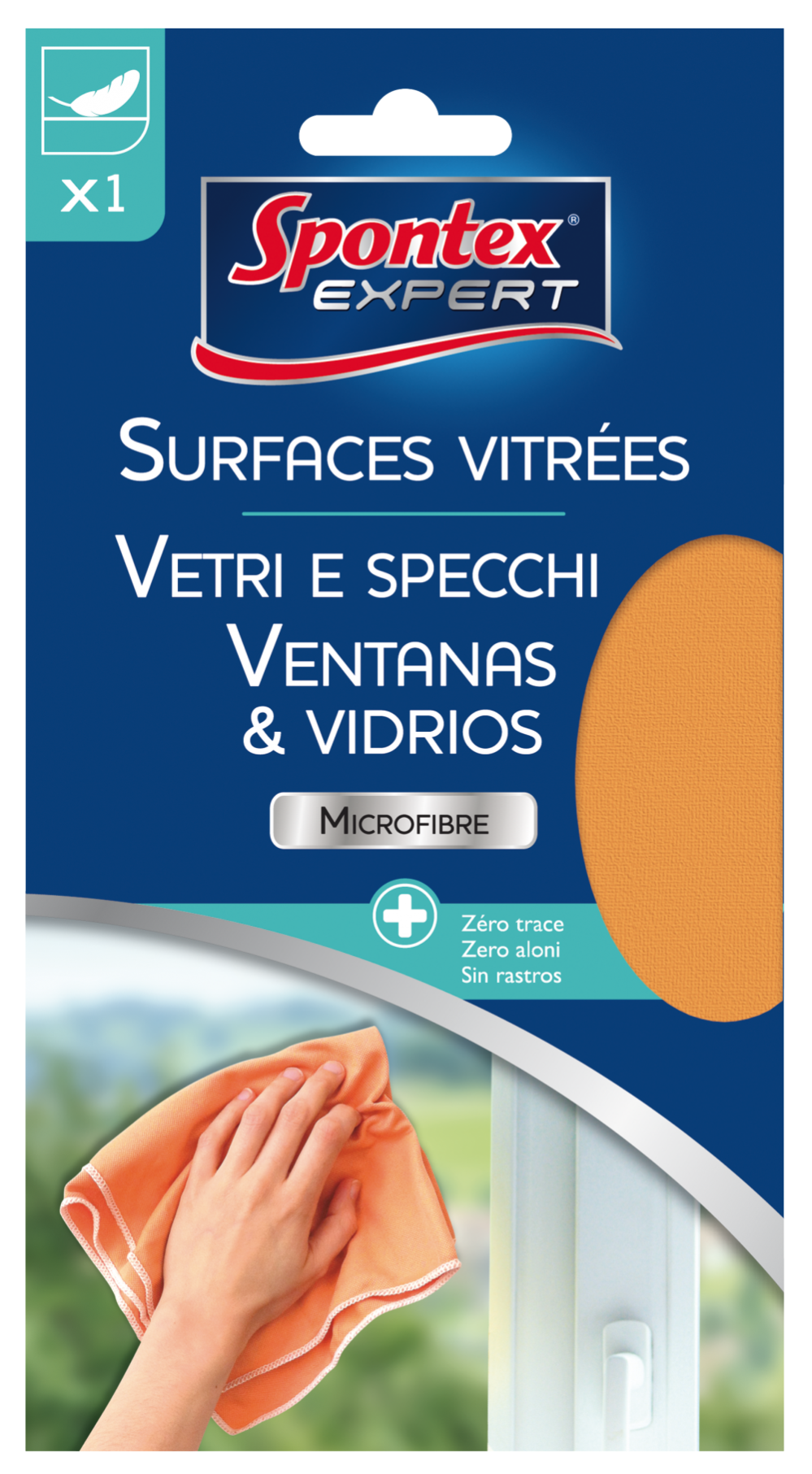 Kit Lavavetri Professionale Con Secchio E Panno In Microfibra - Per Finestre, Doccia, Specchi E Auto, Colore Blu