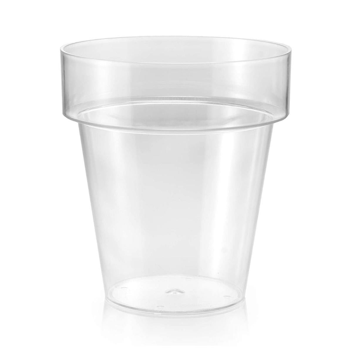 Vaso trasparente Porto con supporto per orchidee, diametro 14 cm, set con piattino