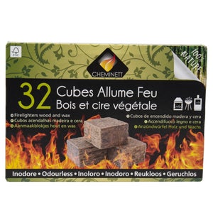 1152x Cubes Allume-Feu Allume Cube Allume-Grill Allume-Feu pour Cheminée  Gril Four Briquet à