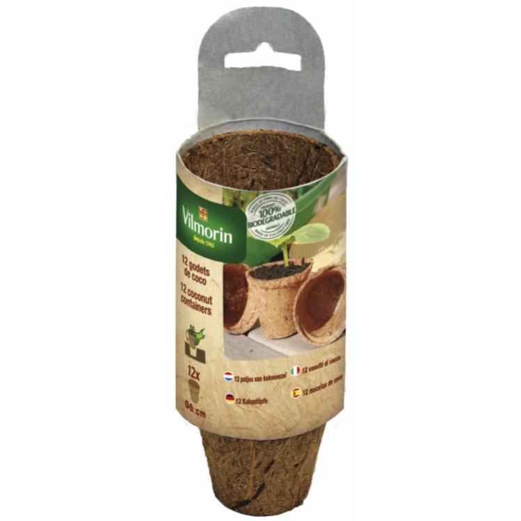 Godets En Coco Biodégradables Vilmorin - Lot De 12, Diamètre 6 Cm