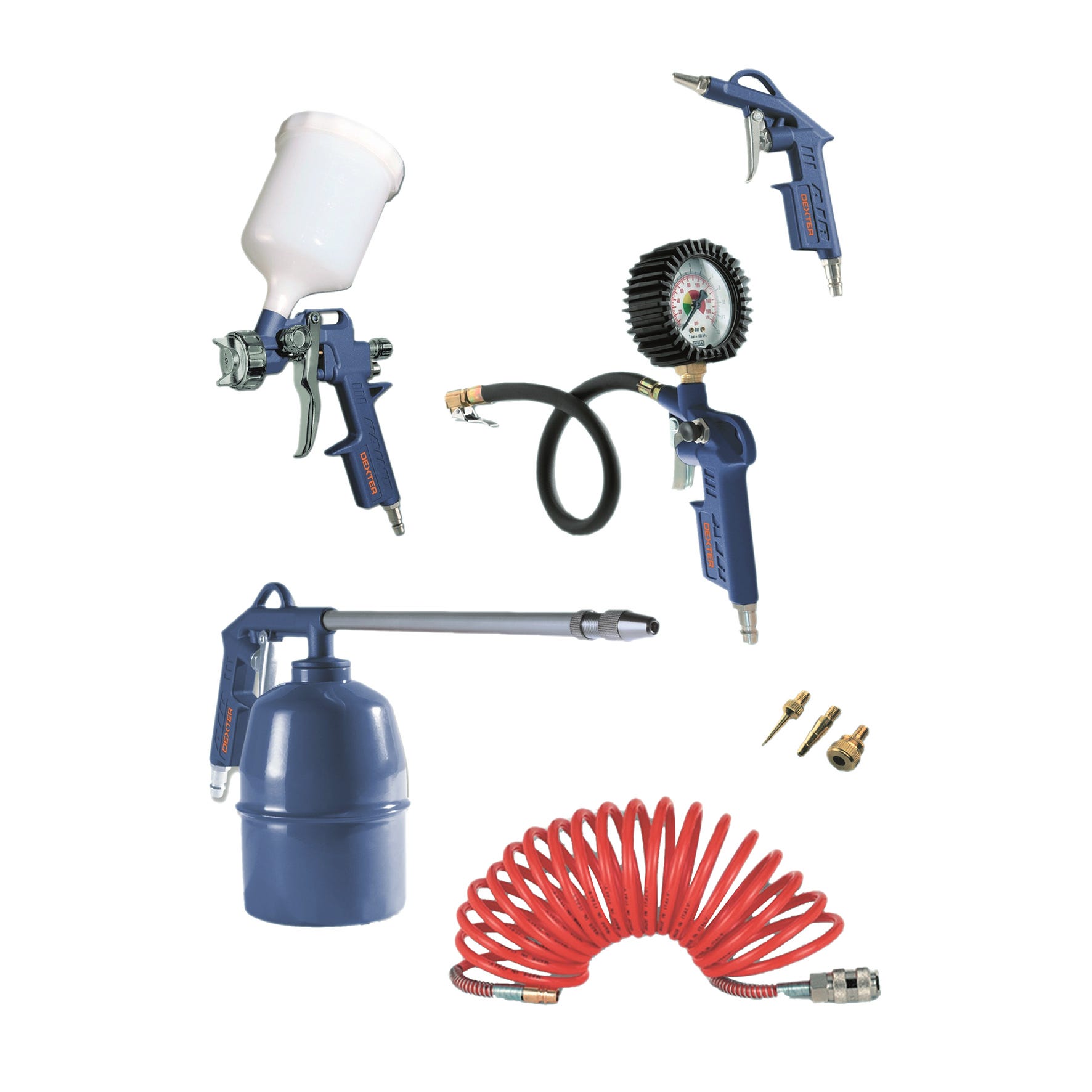 Les produits   Accessoires à compresseur - Kit de 8 accessoires  pour air comprimé 5015 PRODIF