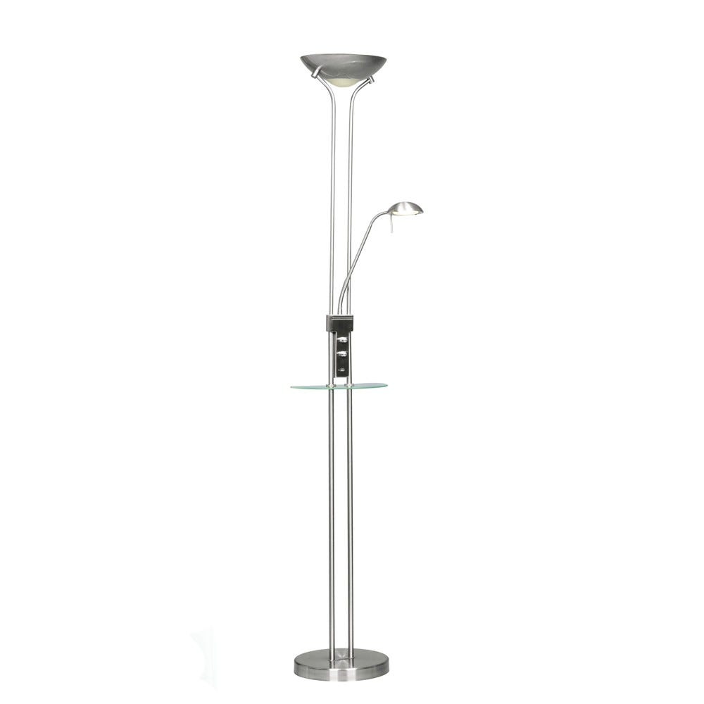 Versanora - lampada da pavimento ad arco Danna con porta USB, tavolo in  legno, base di marmo e tonalità nere