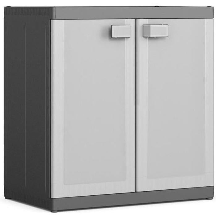 KETER ARMOIRE BASSE LOGICO XL, Noir / Gris, 89 x 54 x 93 cm Leroy