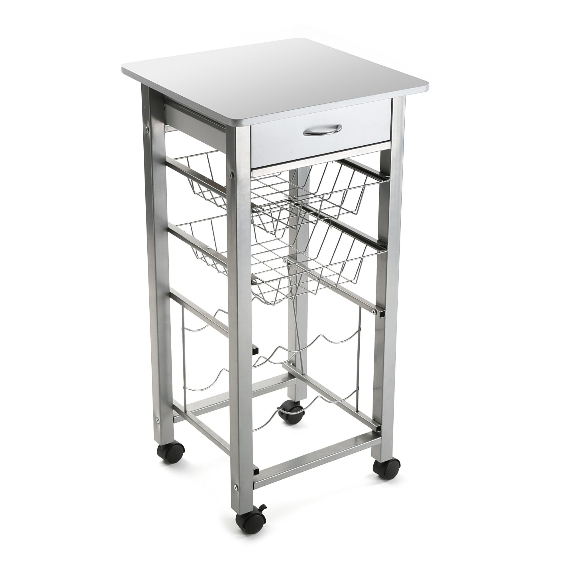 Mudmasa Carrello cucina con ruote bianco, carrello bibite mobile, carrello bar, carrello frutta, per feste in cucina, ristorante, bar, carrello da cucina legno, industriale, 76 x 40.5 x 84 cm