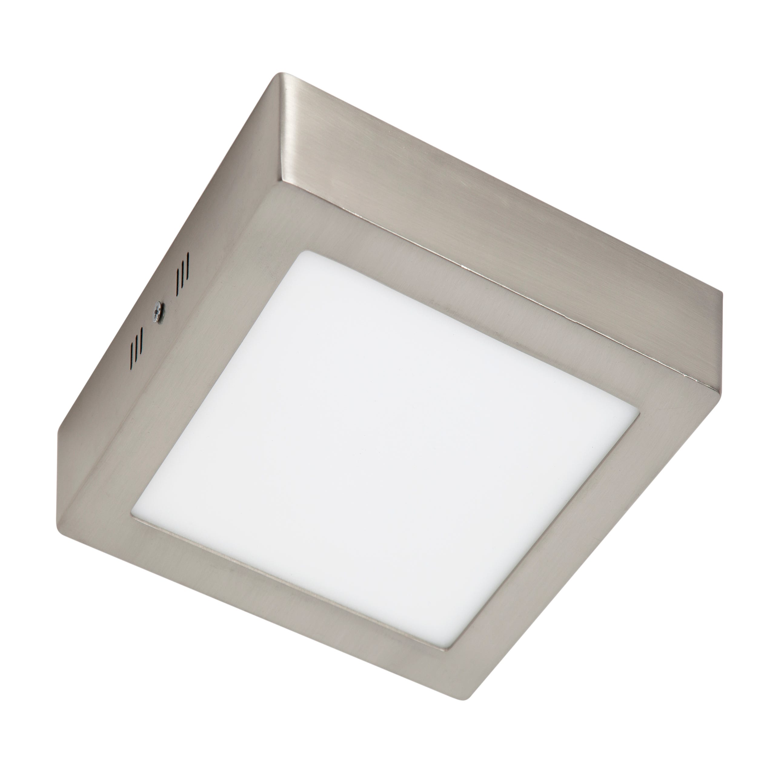 Plafonnier LED carré 22.5x22.5 cm nickel mat - Javillier Luminaires 77400  Saint Thibault des Vignes