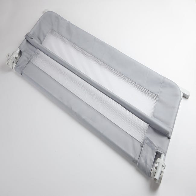 Barrera anticaida cama 1.5M longitud 50cm alto acabado aluminio/tela