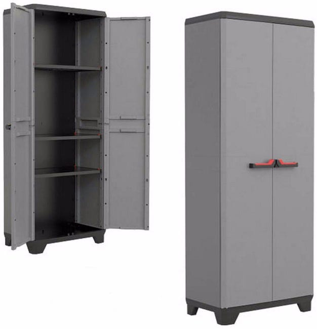 Armadio Esterno Keter Quadra Tuttopiani 68x39x166cm - Perfetto Per Giardino E Terrazzo - Foto 14