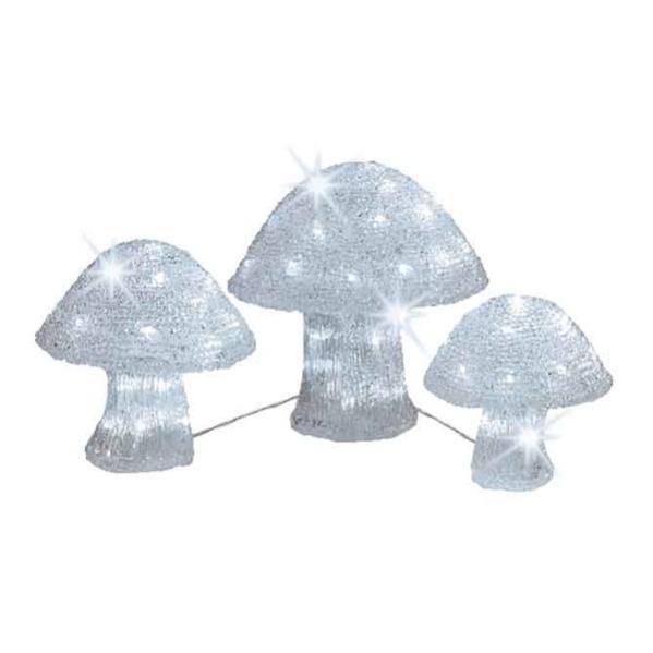 Lights4fun Luci Solari a Picchetto con 12 Funghi LED Bianchi Caldi per Esterni