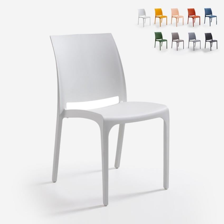 ESSEPI Sedia Volga In Polipropilene Bianca - Impilabile 54x46x81 Cm - Made In Italy - Per Interno Ed Esterno - Set Da 4 - 2
