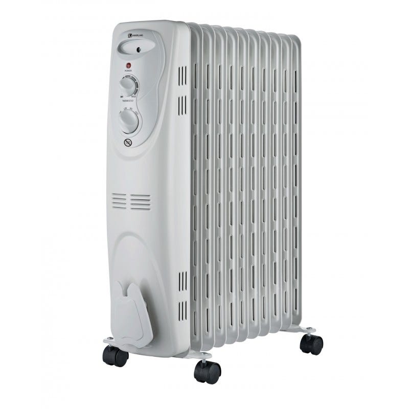 Radiateur Bain D'Huile Avec Thermostat Réglable 2500 W Blanc - La