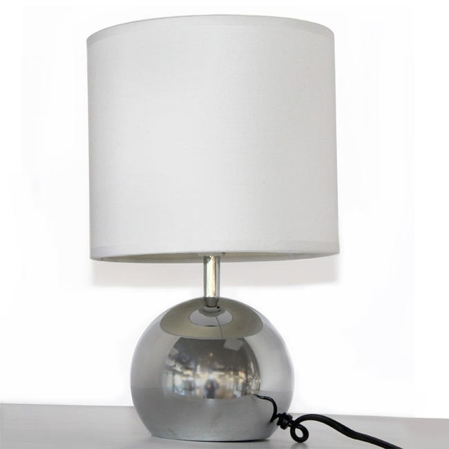 Lámpara de mesa con interruptor de botón, lámpara moderna de mesita de  noche con pantalla de tela, l…Ver más Lámpara de mesa con interruptor de  botón