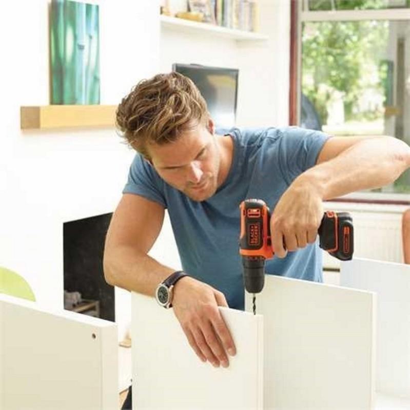 BLACK+DECKER BDCDD12KB-QW - a batería 10.8V 1.5Ah Litio con maletín 2 baterías 1.5Ah | Leroy Merlin