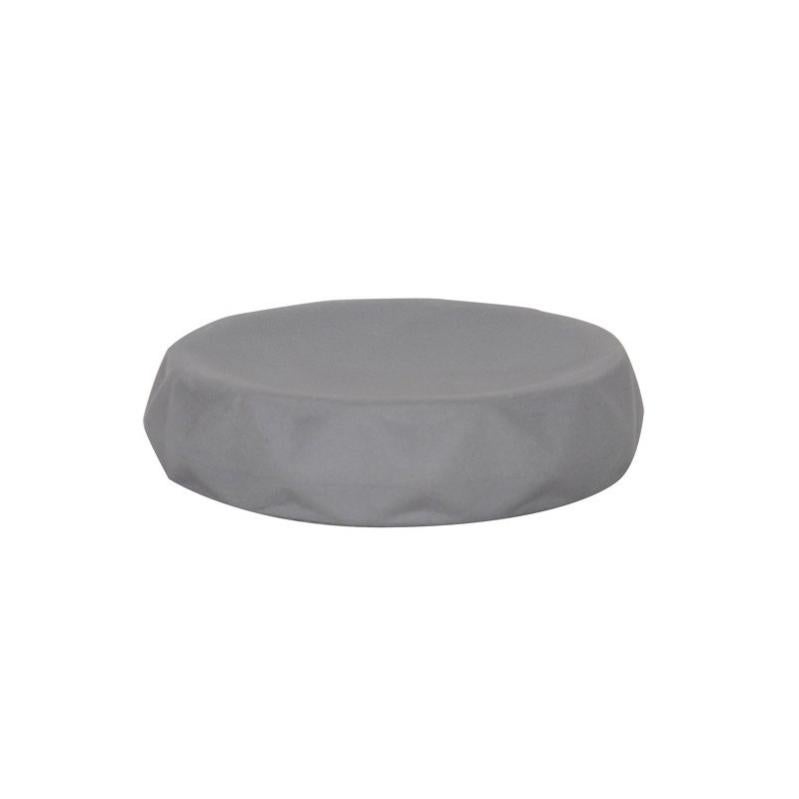 Portasapone con inserti in ceramica bianca e piattino vetro opaco