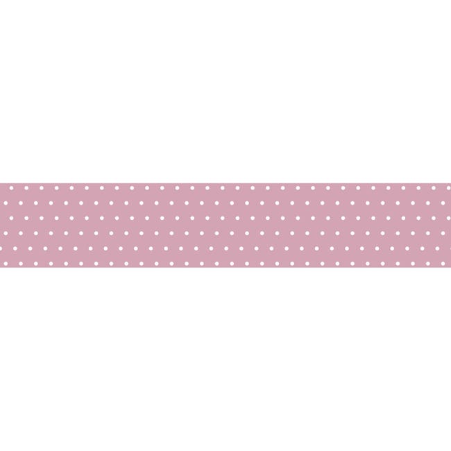 Cinta adhesiva decorativa con puntos Samekomon - Rosa pastel - 1,5 cm x 7 m