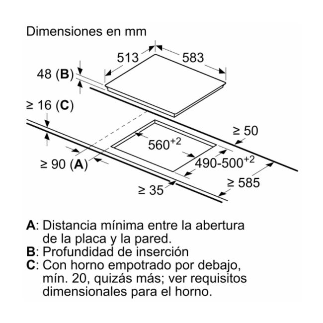 Placa vitrocerámica de 60 cm Balay 3EB720LR