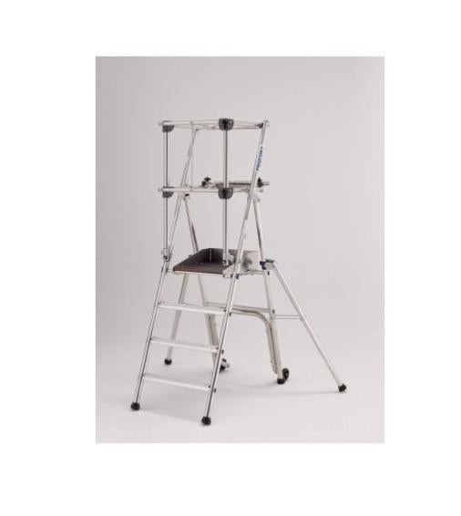 Scala In Alluminio StablePro A 7 Gradini, Altezza Lavoro 2.95 M, Portata 150 Kg - Leggera, Resistente E Con Garanzia 5 Anni, Marca Hostrom