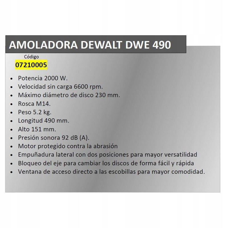 Dewalt Smerigliatrice Angolare Dwe490 Mod. Dwe490 Ean 5035048617144 *trasporto Gratis*