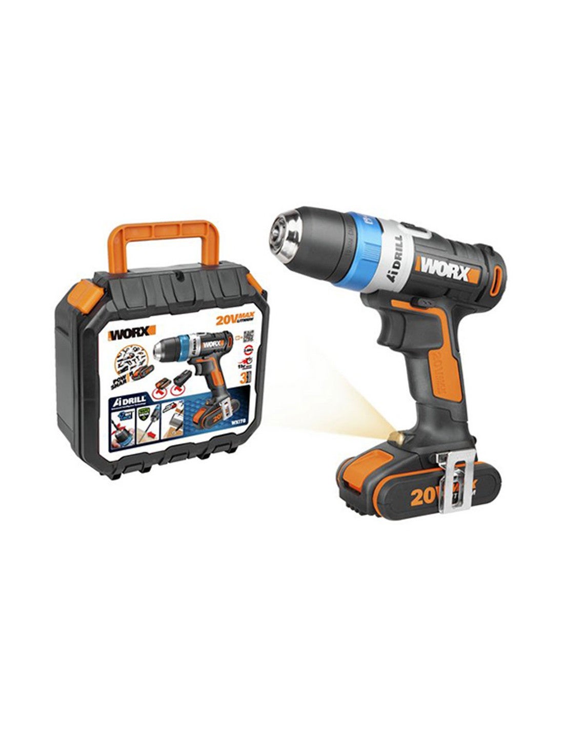 Worx WX261 Atornillador Impacto Brushless 20V 2Ah 2bat : :  Bricolaje y herramientas