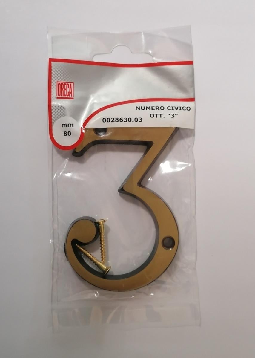 NUMERO CIVICO 2 IN OTTONE VERNICIATO GHISA - 7