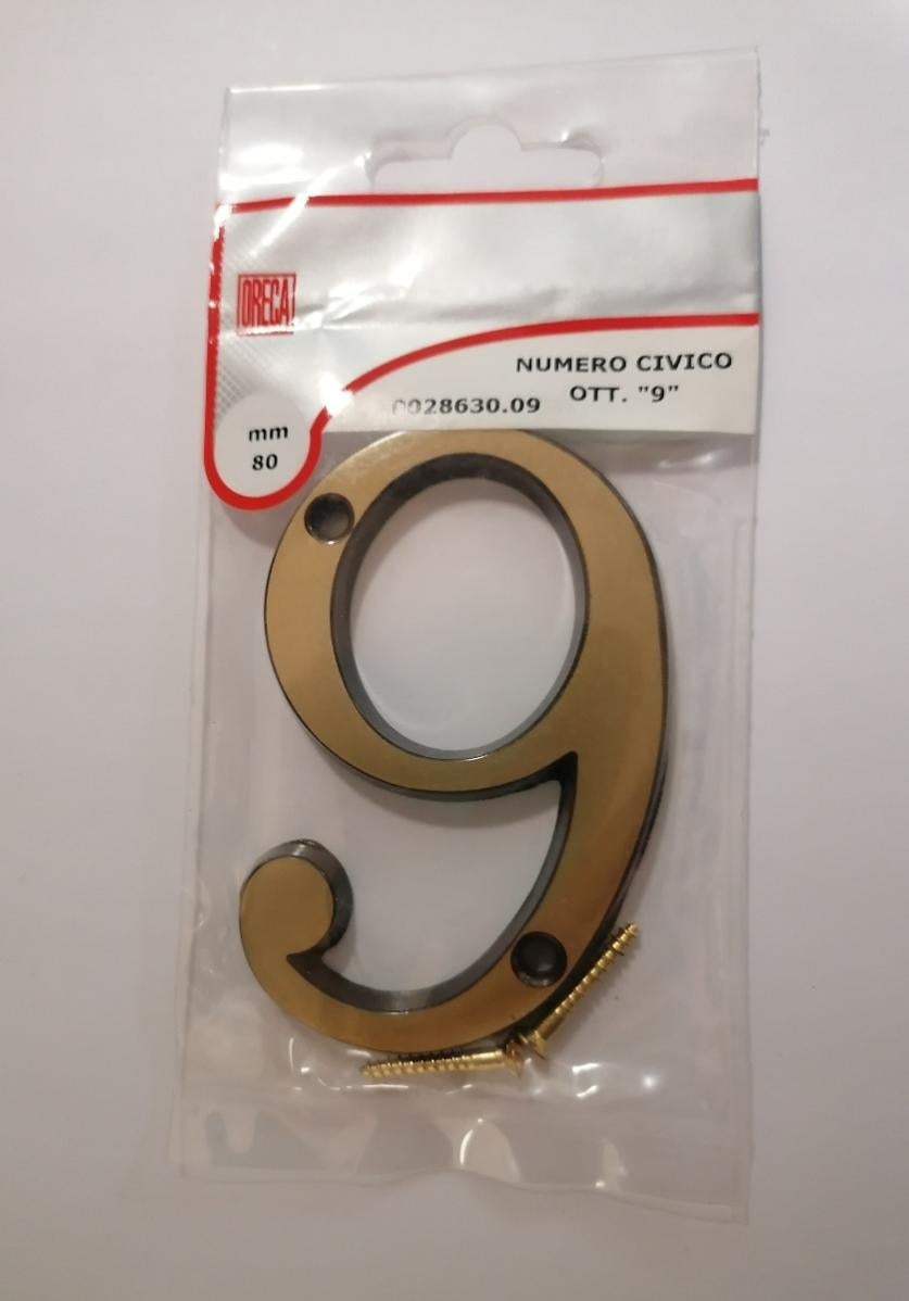 Numero Civico 12 Cm NUMERO PER CIVICO MOD. H12/OLN ALTEZZA 12 CM IN OTTONE NATURALE Non Trattato - Foto 4