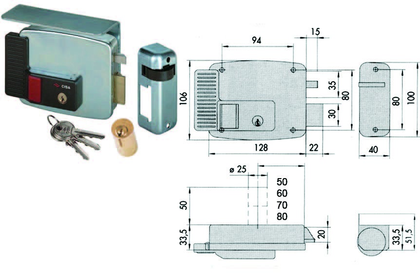 Elettroserratura Per Cancelli Con Tetto E Pulsante Interno 11731 - Mm ...