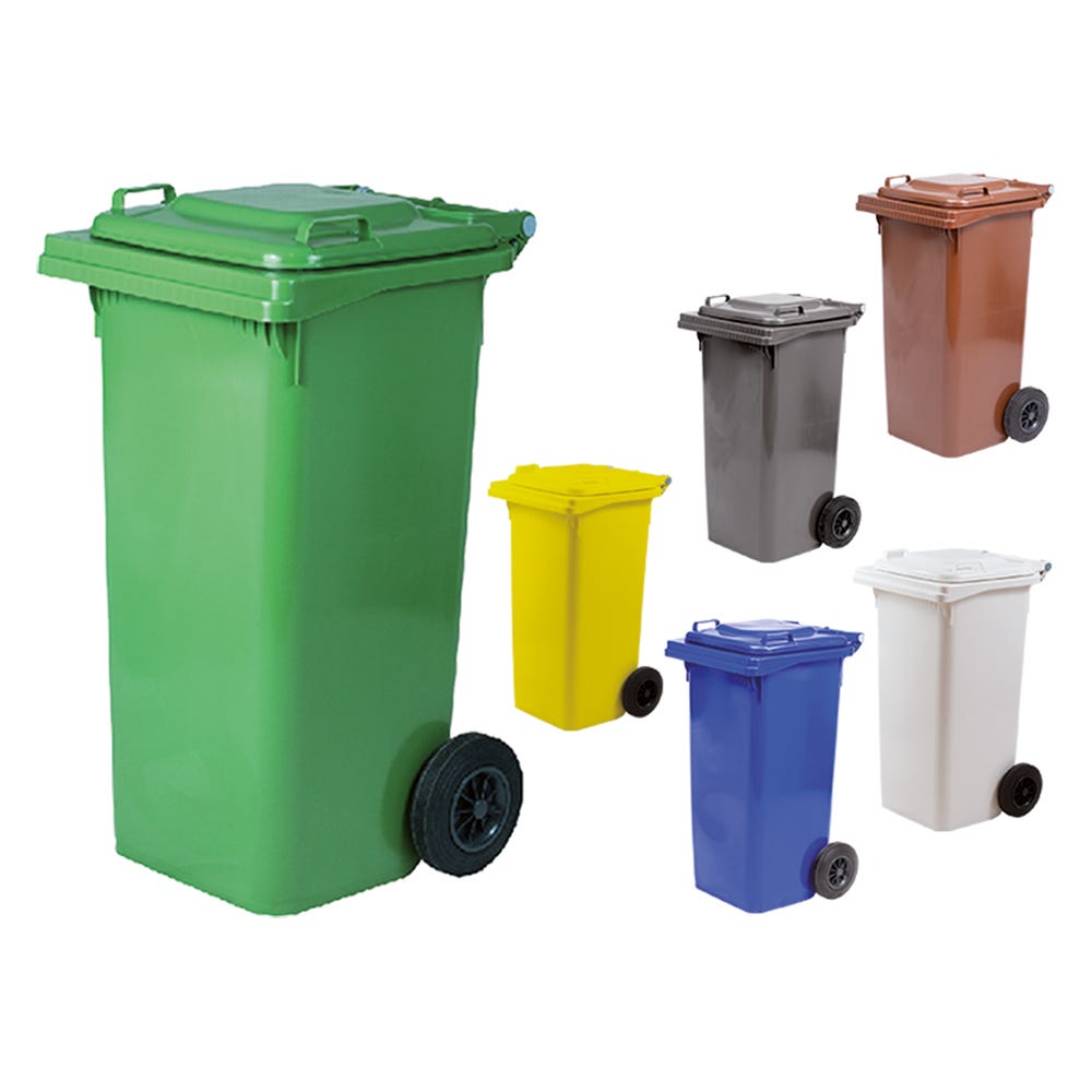 Caixote do lixo com rodas Lt. 120 - Cm 55 X 50 X 94 Verde