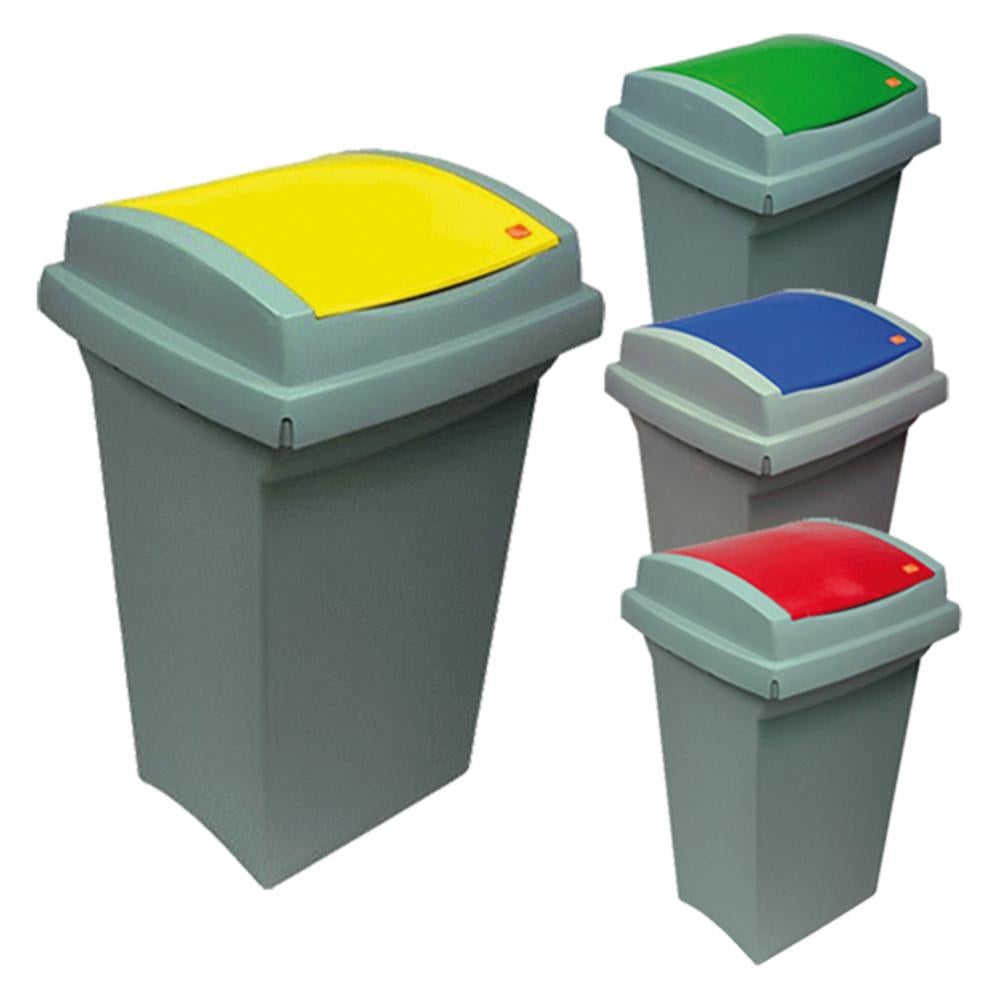 Bidone immondizia 'recycling' lt. 50 coperchio col. verde | Leroy Merlin
