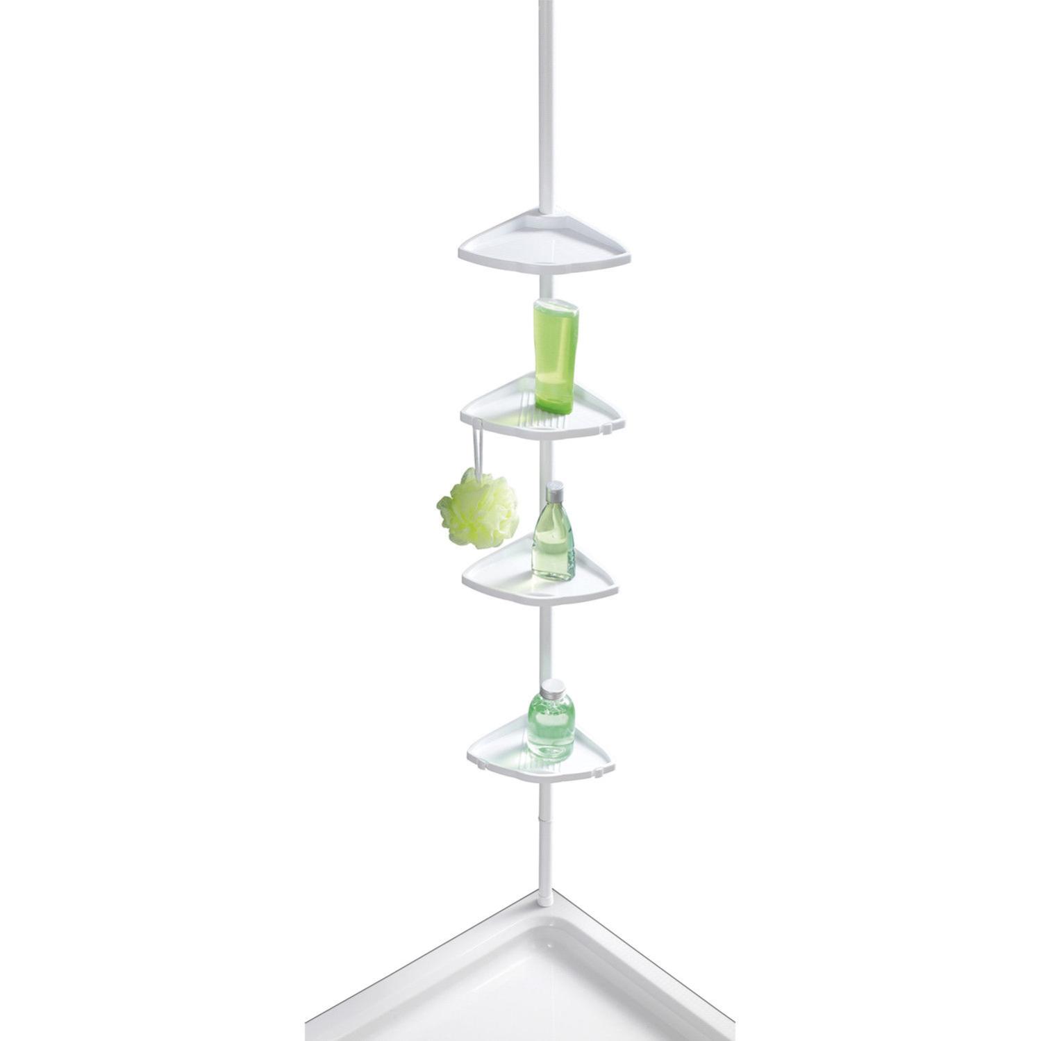 Mensola Telescopica Regolabile Con 2 Cestini E 2 Ripiani - Bianco, Si Estende Fino A 290 Cm - Foto 9