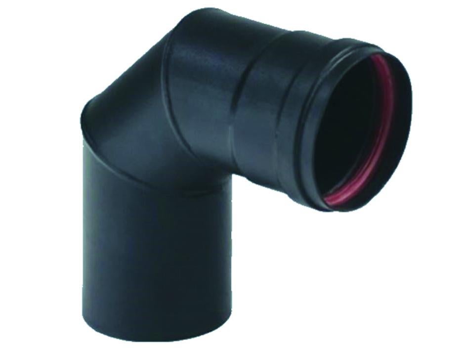 Gomito A 45&deg; Per Stufe A Pellet Nero Opaco Pesante Mm.1,2 - &oslash; Cm.8 Save