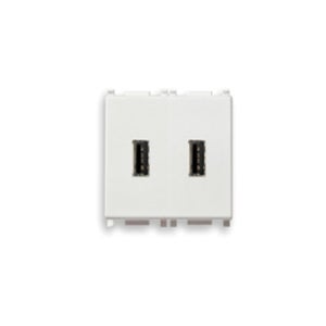 Eikon 20295 2 Module High Power USB Outlet Grey, White, Silver