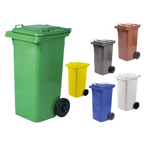 Cubo de basura ECO / papelera polivalente con tapa cerrable, Grande,  Plástico resistente (PP), 23 l, Mats, Verde