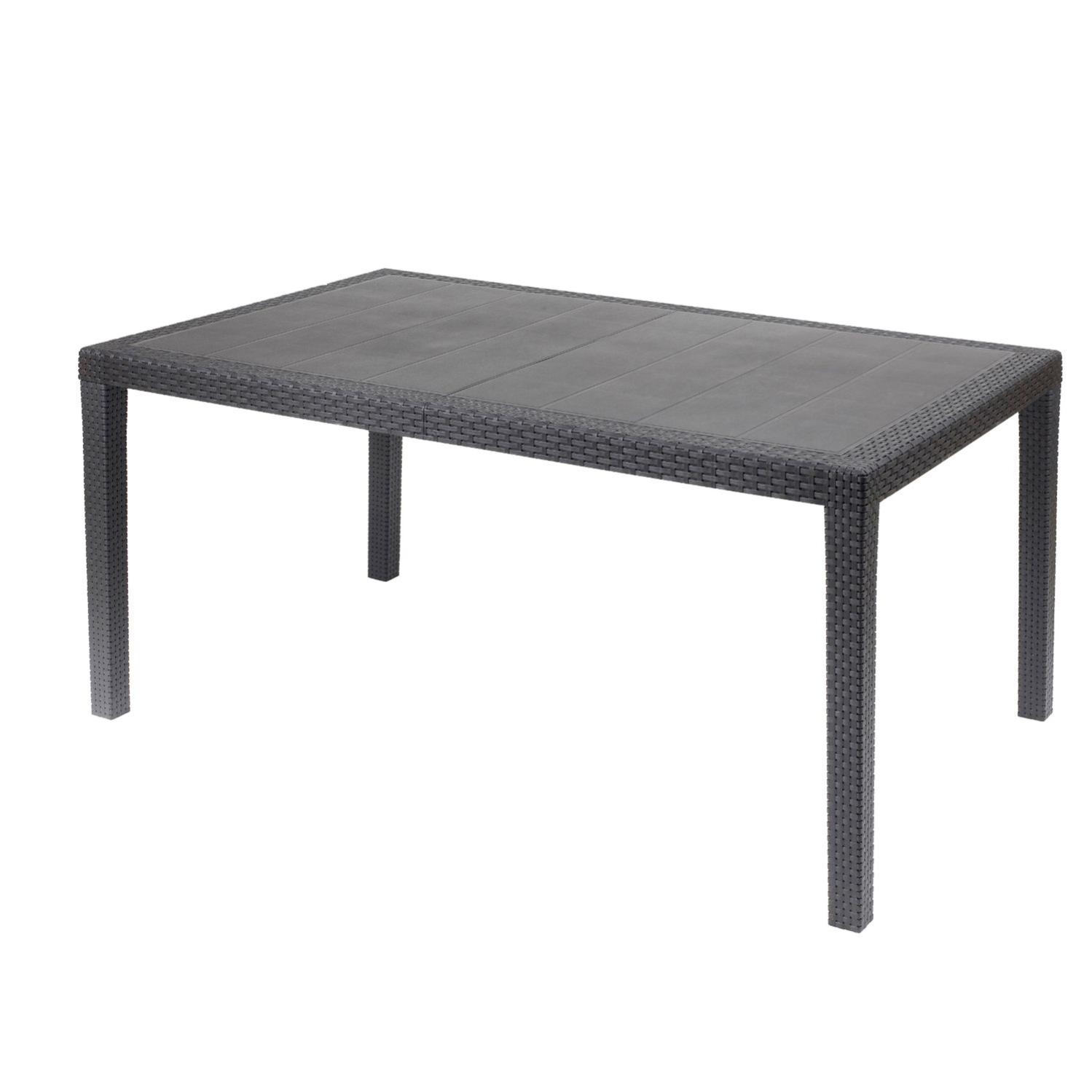 Table de jardin modèle Prince 150 x 90 x 72 cm. Anthracite Leroy