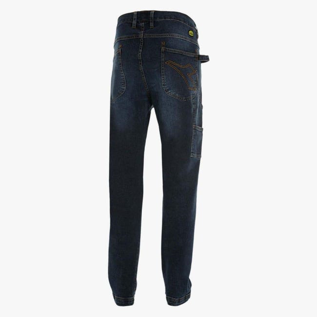 PANTALONE JEANS DA LAVORO ELASTICIZZATO CON PORTAMETRO/MARTELLO