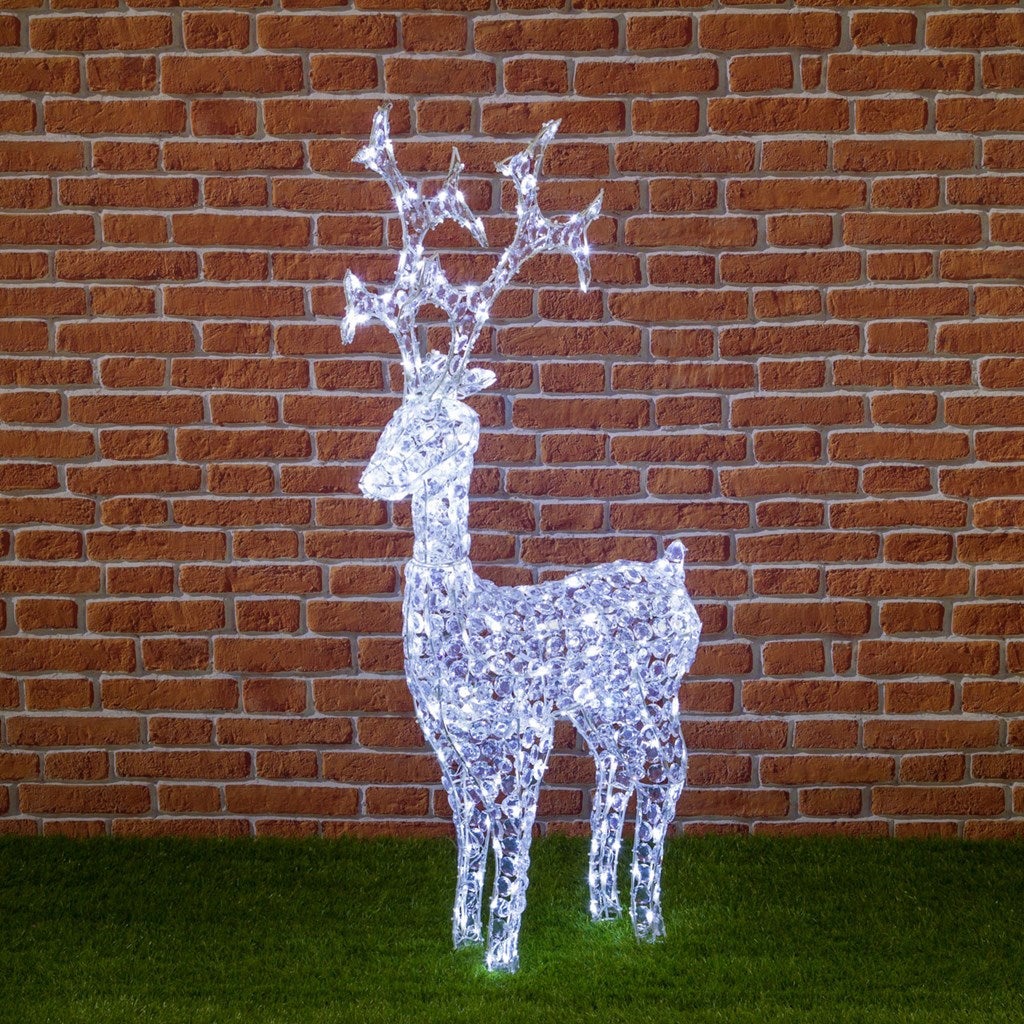 Renne de Noël avec lumière fixe avec cristaux led décoration pour